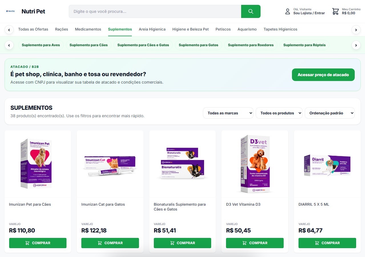 Nutri Pet - Loja Virtual — versão desktop